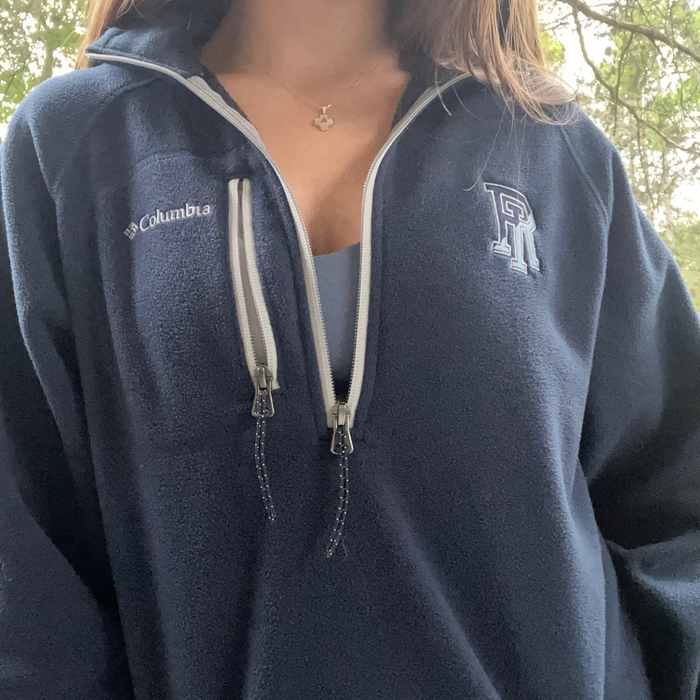 Universe of Rhode Island (URI) Columbia Blue Fleece Quarter-Zip Sweater